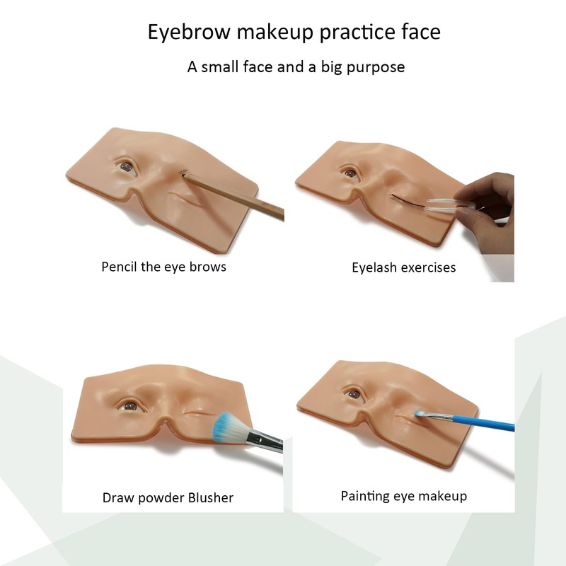 GETPUCHRA Makeup Practice face Eye Makeup Silicone Makeup Practice Board