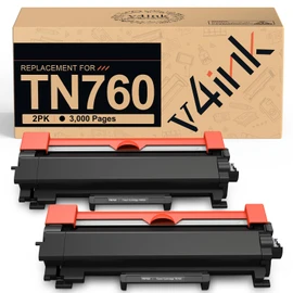 v4ink 2PK TN760 Toner Compatible Replacement for Brother TN760 TN730 TN770 Toner Cartridge Black for Brother L2550DW L2325DW L2350DW L2370DW L2390DW L2395DW L2690DW L2710DW L2717DW L2750DW Printer