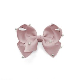 Bownita Girls' Handmade Pearl Hair Bow - Snag-Free, Non-Slip, Hand-Set Pearl (Cameo)
