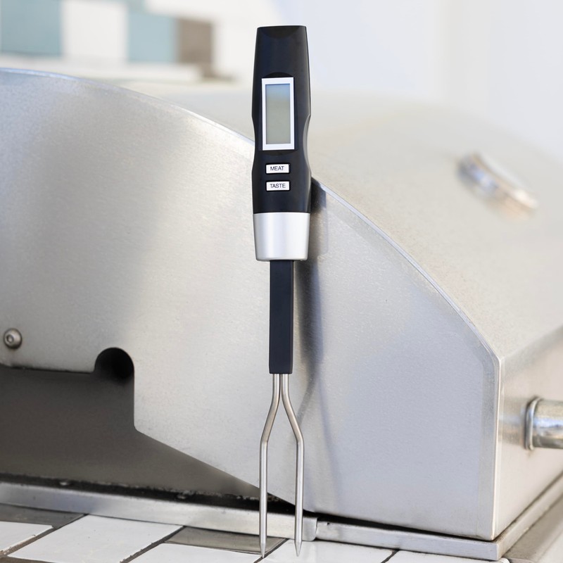 Outset Grill Fork Digital Meat Thermometer for BBQ and Kitchen,