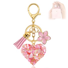 Kuaikely Keyring Heart Girl Keyring Letter Pendant Bag Backpack Purse Valentine's Day Accessories for Women, pink