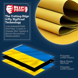 Anley Rip-Proof Double Sided 3-Ply Ukraine Flag 3x5 Ft - Vivid Color Canvas Header and Wrinkle Resistant - The Strongest Longest Lasting Ukrainian National Flag 3X5 Ft