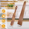 2Pcs Wood Spurtle 10"&12'' Teak Wood Spatula Set for Sourdough