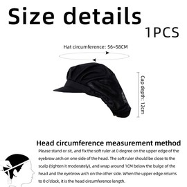 BZKSER Chef's Hat - 2 Pieces Hair Net Kitchen Cooking Hair Net Kitchen Black Food Cotton Hat Restaurant Workshop Cooking Hood Cooling Reusable Fluffy Adjustable Food