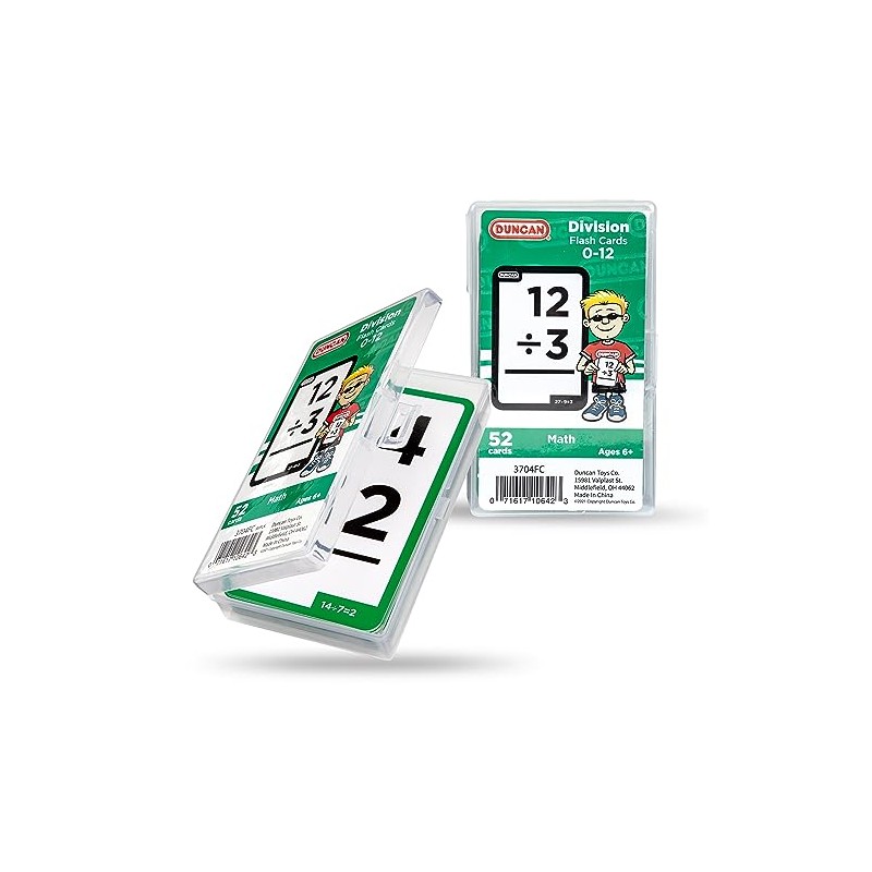 Duncan Flash Cards- Division, Green & White, (3704FC), Medium