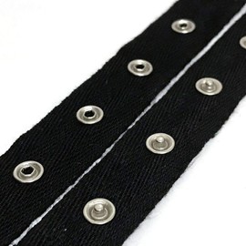 Beyond Trim Snap Button Tape - 1 Inch Twill Sewing Fastener Metal Press Stud Ribbon Replacement Crafting Crafts DIY Black 10 Yards