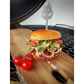 Aganjok Stainless Steel Burger Skewers 18 cm Metal Skewers Serving Skewers Flame Burger Skewers Barbecue Skewers Made in Germany Pack of 6