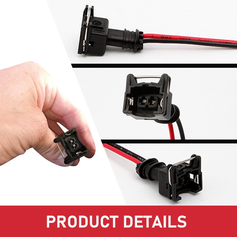 Opuweiy 4 PCS Fuel Injector Connector, Injector Socket with Extended