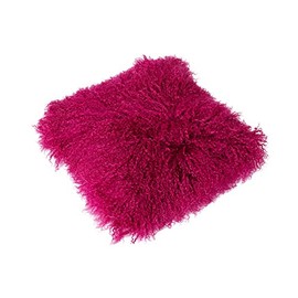 Genuine Mongolian Sheepskin Cushion Pillowcase 30x30cm (big variety of colours) JAY16 colour pink / purple