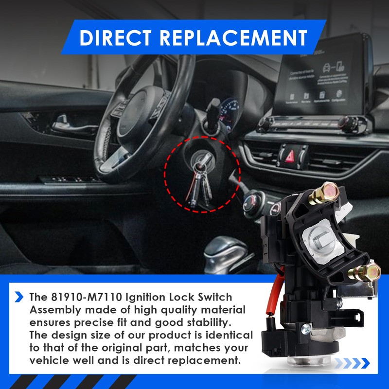 81910-M7110 Ignition Lock Switch Assembly with 2 Keys, Ignition Switch