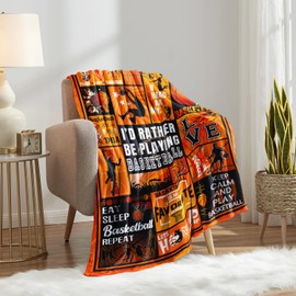 Yndurgtyo Basketball Blanket Gifts for Boys Basketball Throw Blanket for Basketball Lover Player Team Basketball Coach Gifts 50"x40"