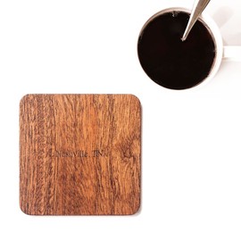 Nashville, TN Map Coaster by O3 Design Studio, Set of 4, Sapele Wooden Coaster with city map, Multiple city optional, Handmade