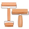 Whaline Wood Pastry Pizza Roller 2 Pieces Non Stick Wooden