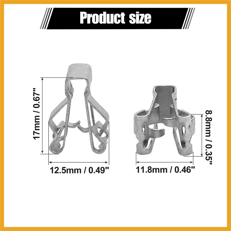 Partuto 20pcs Console Dash Panel Metal Retainer Trim Rivets Clips