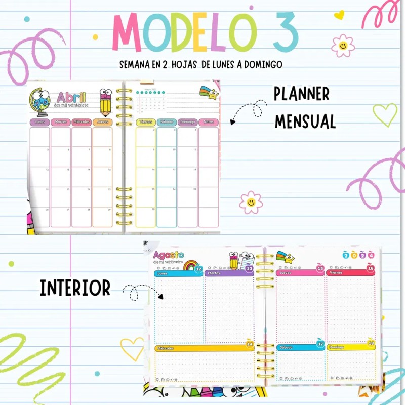 Agenda Escolar Maestros Personalizada 2026 Modelo 3