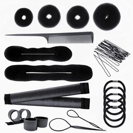 PARFINER Hair Bun Maker French Twist Hairstyle Clip with Snap Comb, Elastic Bands, and Hair Styling Accessories