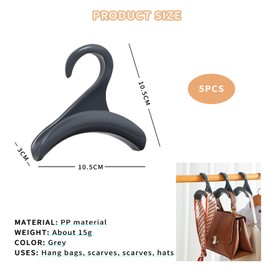 KAYEF Pack of 5 Handbag Hangers, Clothes Rail Bag Holder, Handbag Holder Bag Hooks, Bag Holder Organisers for Hanging Handbags, School Bags, Scarves and Ties, etc.