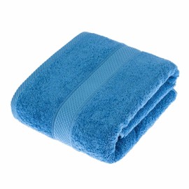 HOMESCAPES Cobalt Blue Turkish Cotton Bath Towel Super Soft Thick & Absorbent 500 GSM Towel Heavy Weight for everyday Luxury