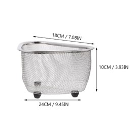 Hemoton Sink Corner Mesh Colander Strainer Basket Organize Sponges Collect Food Scraps Small Corner Basket Steaming Draining Rinsing Sink Drainer L
