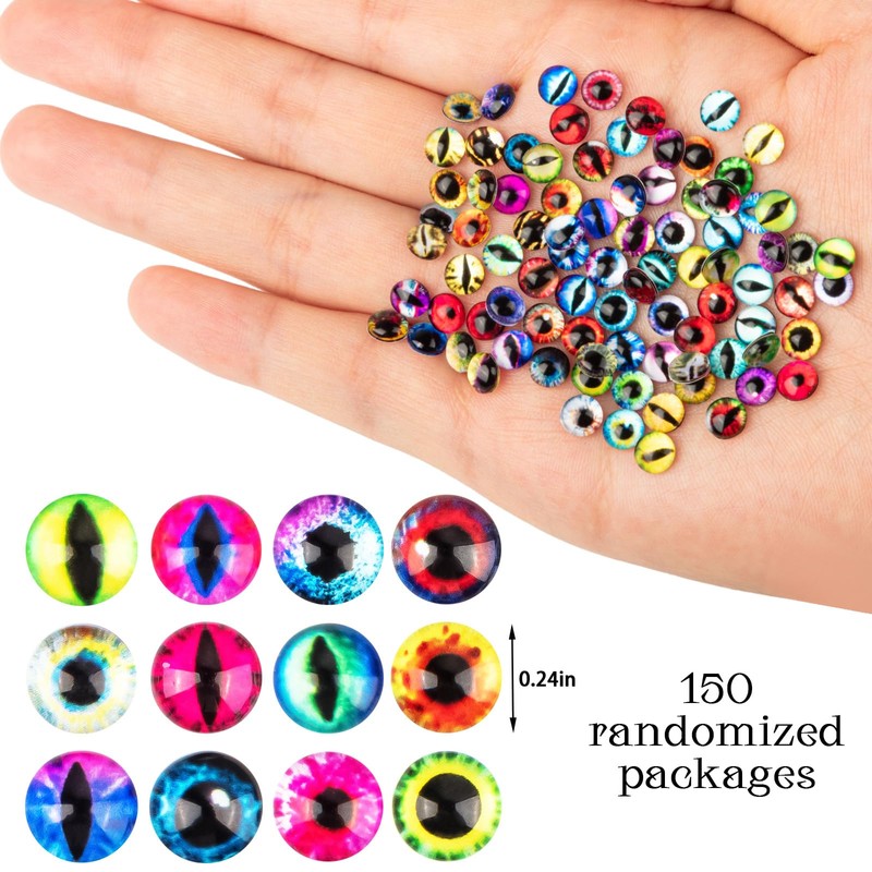 150Pcs Eye Nail Charms, Eyeball Charms for Nails, Dragon Eye