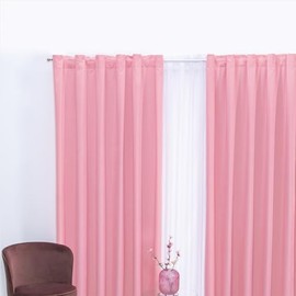 Colchas Concord | Cortina Decorativa Color Rosa, Medida Corta 1.15 x 1.80 m (2 Paneles)
