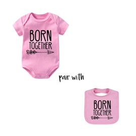 YSCULBUTOL Baby Twins Bodysuits Best Friends Forever Baby Clothes Set with Bibs Girl Outfit with hat