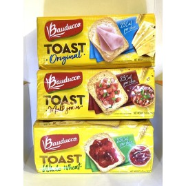 Bauducco TOAST crispbread - Original, Multigrain, Whole Wheat - 5.1oz 142g packs - 2 x Original