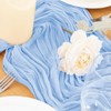 Jimtx 12pcs Light Blue Cheesecloth Table Runner Bulk 22×120 inch