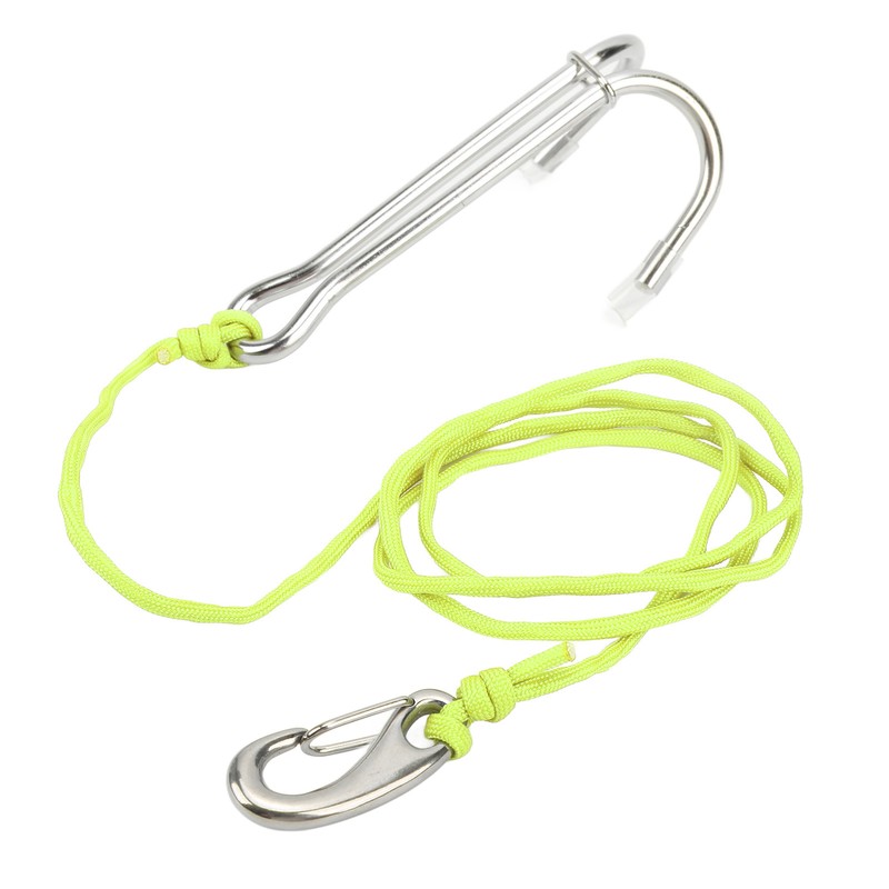 Diving Hooks Stainless Steel Double Reef Hook with Spiral Coil