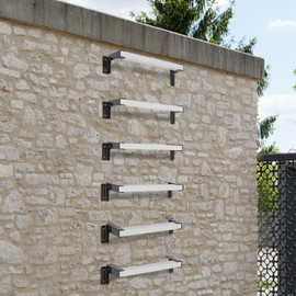 Window Basement Well Egress Ladder, Adjustable Fire Emergency Fire Escape Ladder for Home Safety, Heavy-Duty Wall Mounted (6 Floors Can Hold Up to 600 Pounds)