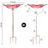 Outdoor Bird Bath Glass Birdbath Garden Birdfeeder with Metal Stake