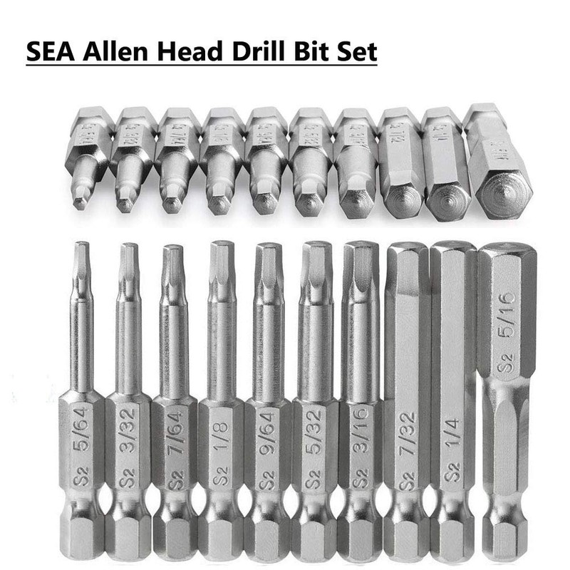 Gasea 20pcs Hex Head Allen Wrench Drill Bit Set 2.3"