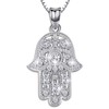 Aniu 925 Sterling Silver Necklace for Women, Hamsa Hand Pendant,
