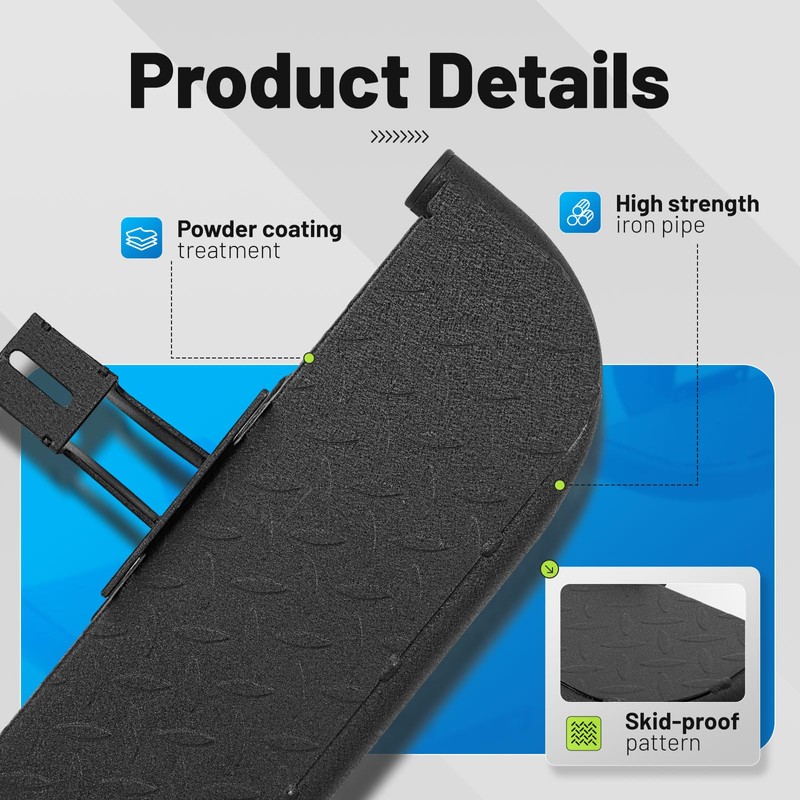 JMTAAT Rugged Side Steps Compatible with 2007-2018 Jeep Wrangler JK