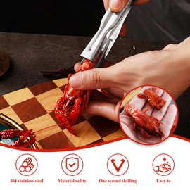 Dayinkes 2PCS Crawfish Peeler Tool, Stainless Steels Quickly Crawfish Tail Peeler, Kitchen Gadget for Protecting Nails and Keeping Fingers Clean, for Home & Kitchen Essentials