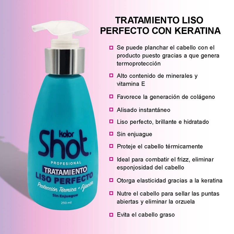 Kit Kolor Shot Liso Perfecto Shampoo + Tratamiento 250ml, Shampoo