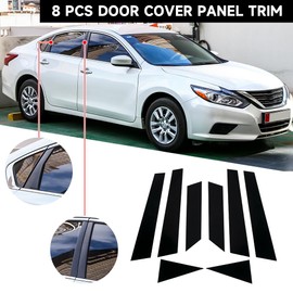 Yollky 8 Pcs Window Pillar Posts Molding Cover Door Trims Door Window Trim Anti Scratch Stickers for Nissan Altima 2013-2018 | Black