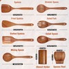 Mooues 9 Piece Natural Teak Wooden Kitchen Utensil Set with