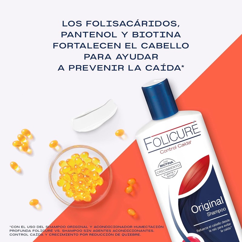Folicure Shampoo Control Caída 11.8 oz y Acondicionador Hidratante 12