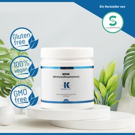 Klean Labs - MSM (Methylsulfonylmethan) Pulver - 500 g Packung - vegan, ohne Gentechnik, glutenfrei - hochreines Pulver ohne Zusätze