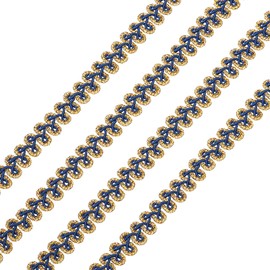 sourcing map 15 Yard Braid Lace Trim, 1/2 Inch Decorated Gimp Trim for Sewing Costume DIY Crafts Jewelry Making Dark Blue
