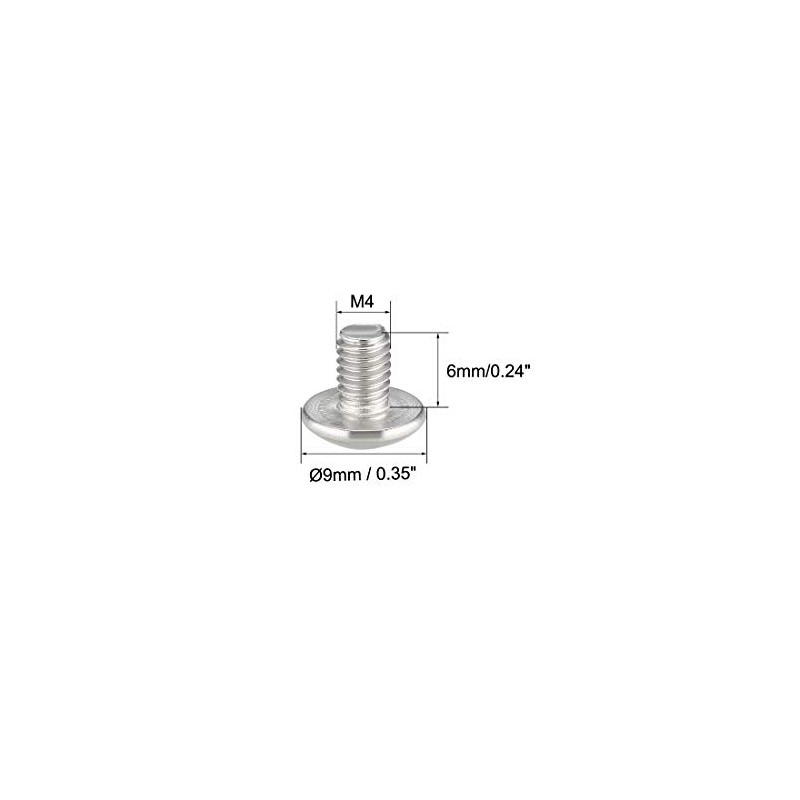 sourcing map Machine Screws, M4x6mm Phillips Screw, 304 Stainless Steel,