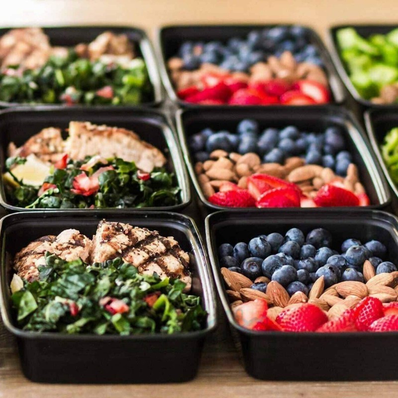 TRUSBER 50PCS Meal Prep Containers Plastic Food Storage Reusable Microwavable