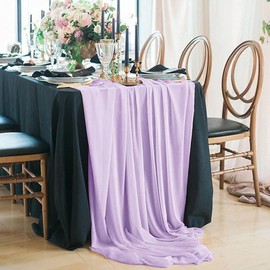 B-COOL Chiffon Table Runner 27x120 Inches Long Light Purple Sheer Table Runners for Romantic Wedding Birthday Party Bridal Shower Decorations