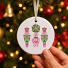 Chinoiserie Nutcracker Ornament, Pink Christmas Tree Decoration