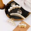 Triko 4 Pinzas para el Cabello Grandes con Perlas, Pinzas
