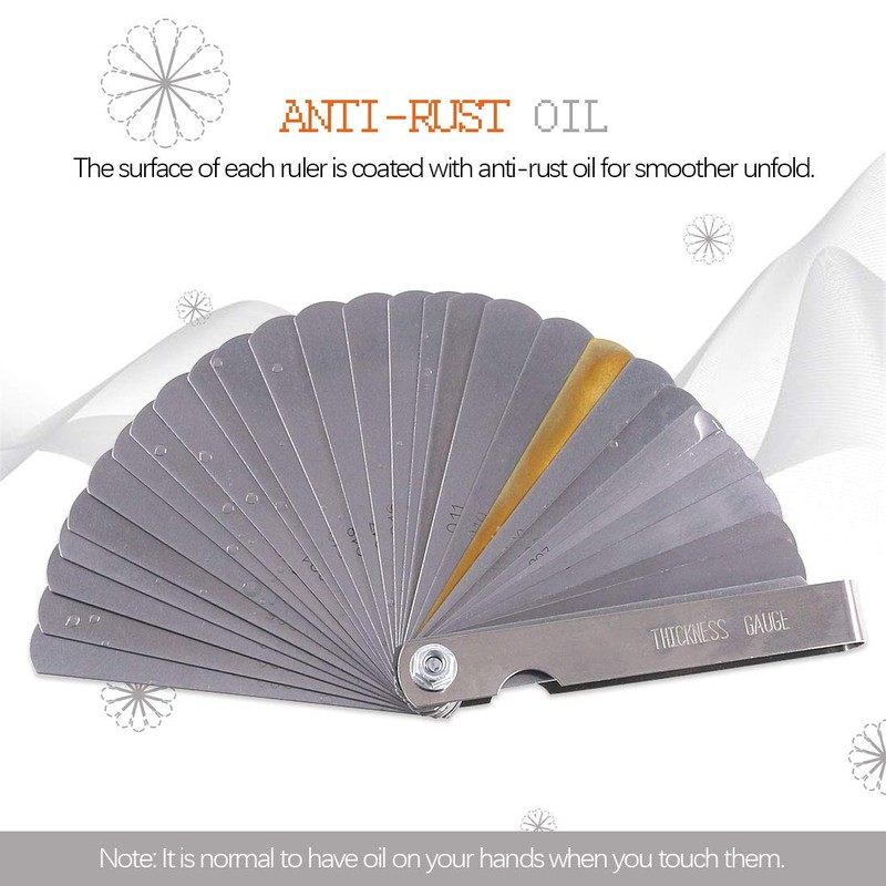Rustark 2 Pack Stainless Steel Feeler Gauge Set Standard SAE