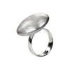 SILBERMOOS Jewelry Women´s Ring Button Round Circle Brushed 925 Sterling