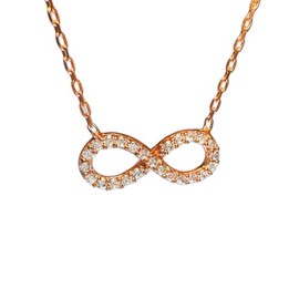 apop nyc Rose Goldtone Silver Infinity Necklace with CZ 16-18 inch [Jewelry]