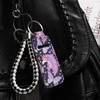 ENLACHIC 2Pcs Unicorn Print Chapstick Holder Keychain Clip-on Lip Balm